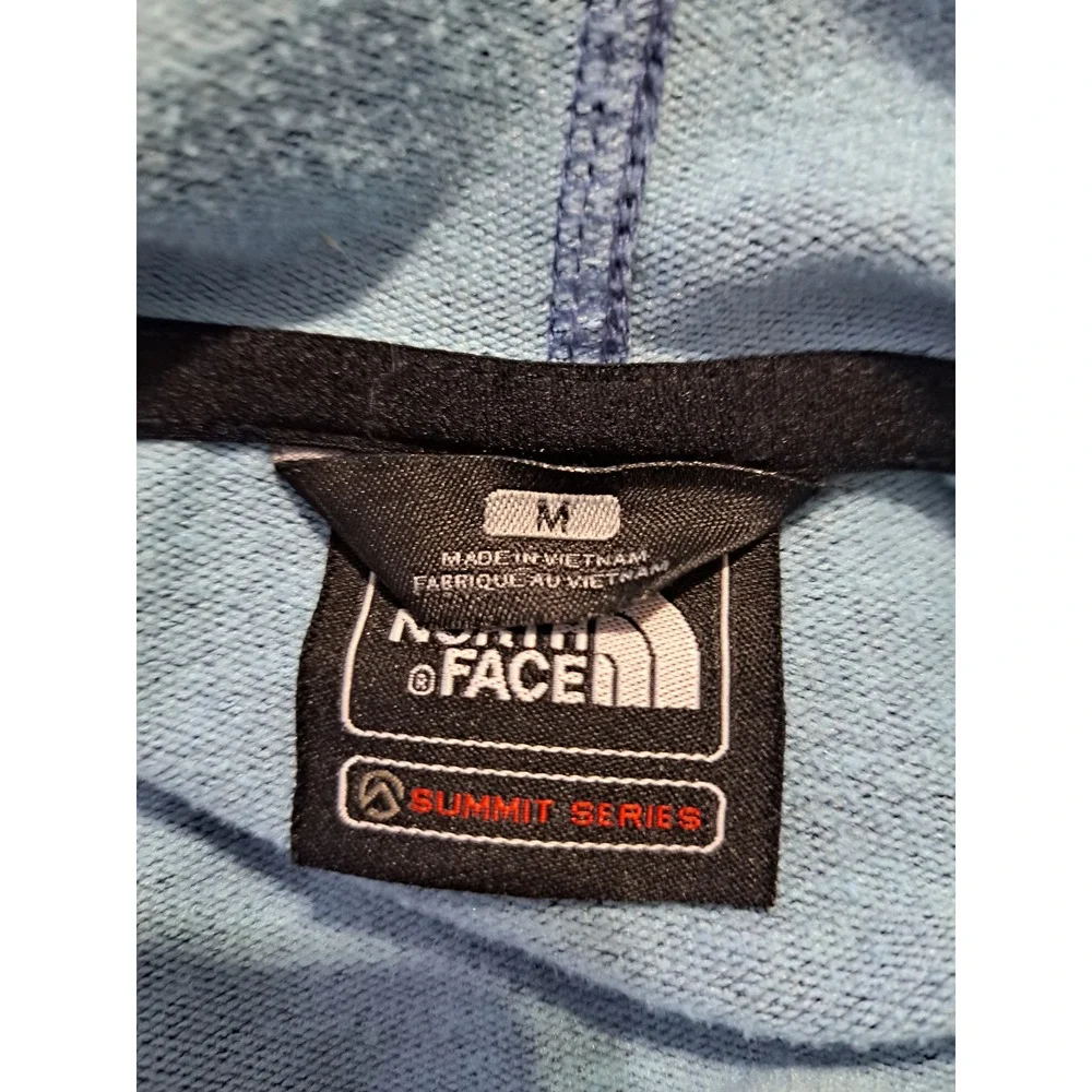 The North Face Summit Series Blue Heather Full Zip Hoodie Mens Medium Raglan - Picture 3 of 7